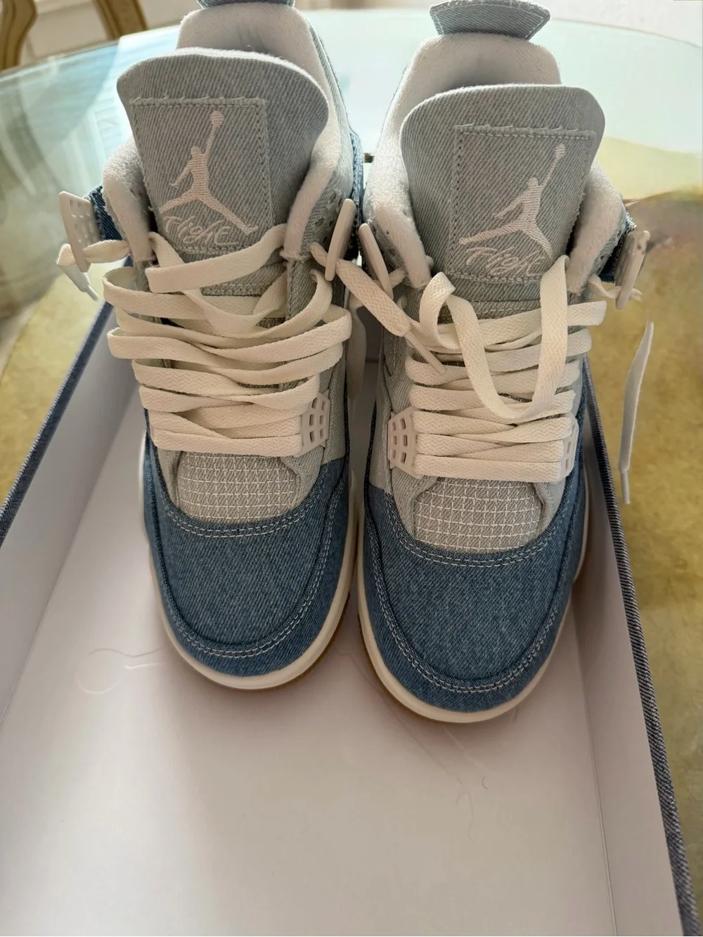 Jordan 4 retro tex denim. Womens size 9.5 , MENS size 8